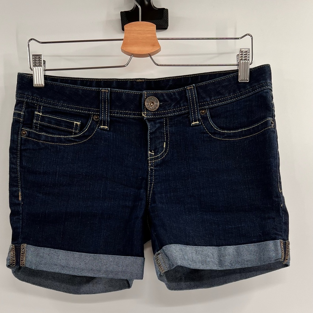 Guess Dark Blue Denim Cuffed Women's Shorts
